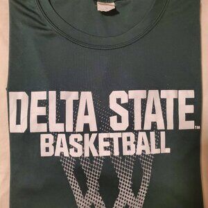 Delta State University Basketball Green Dri-Fit Short Sleeve T-shirt Mens Medium